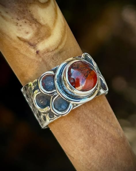 Red brecciated jasper ring