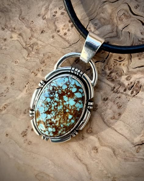Amaroo spiderweb turquoise pendant