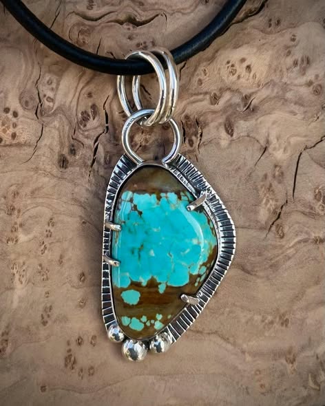 Number 8 freeform turquoise pendant