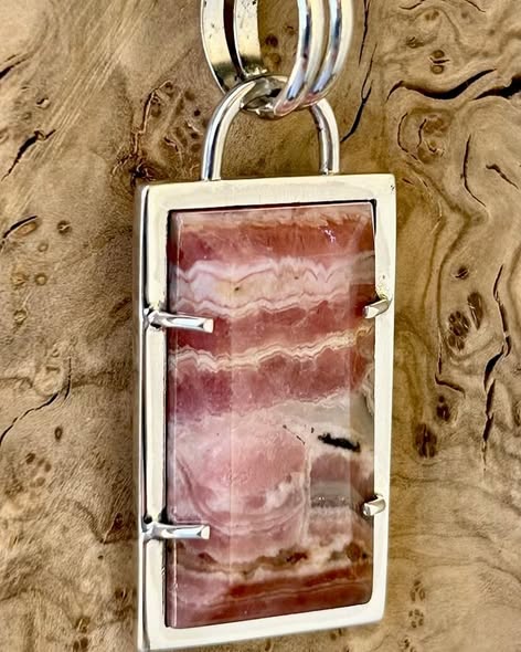 Rhodochrosite pendant (faceted edge)
