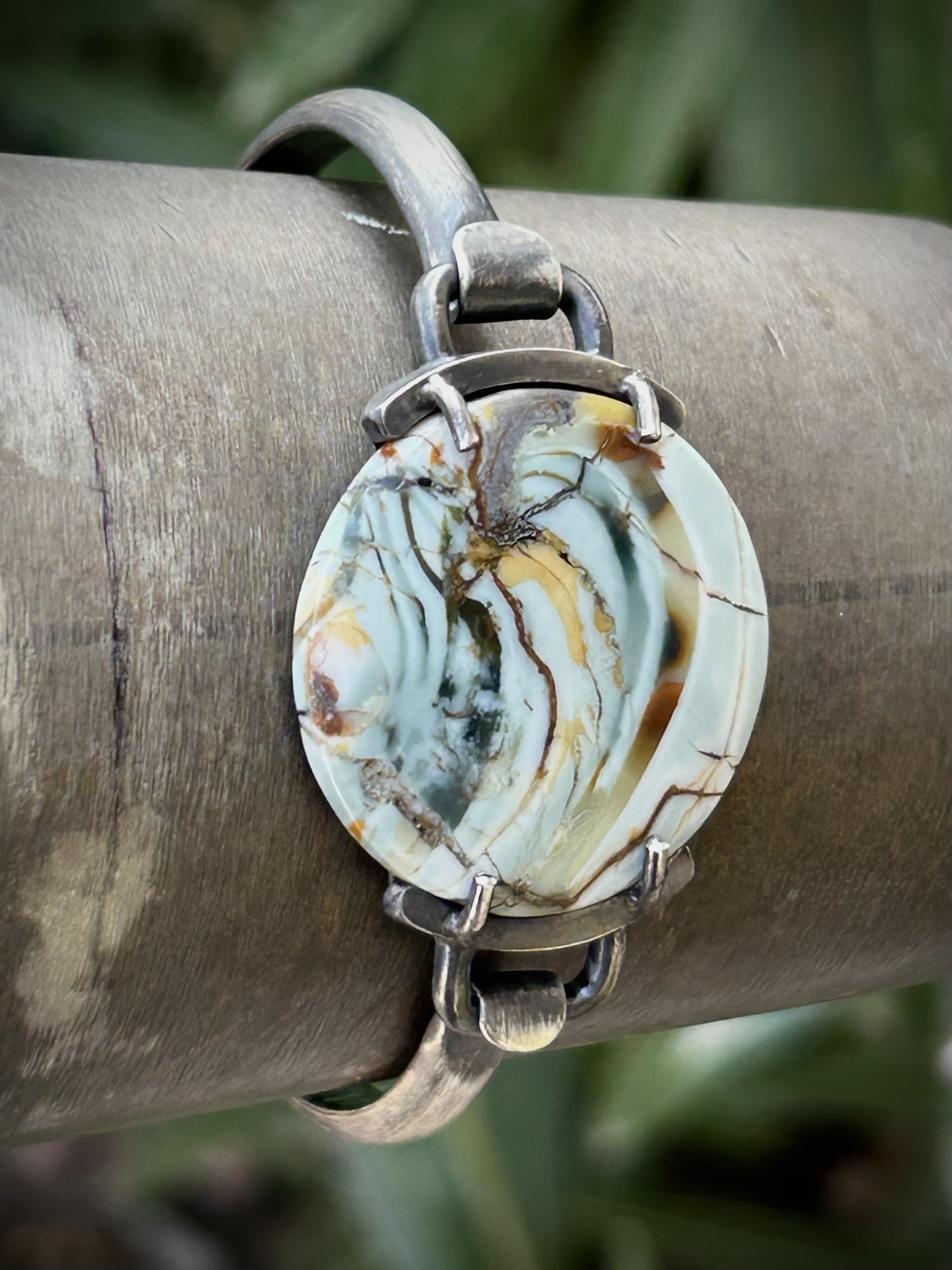Brecciated Morrisonite Jasper in an aged silver finish. view 3